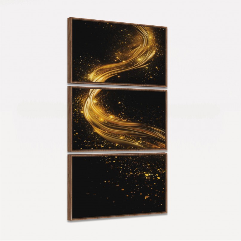 Quadro Trio Waves Golden