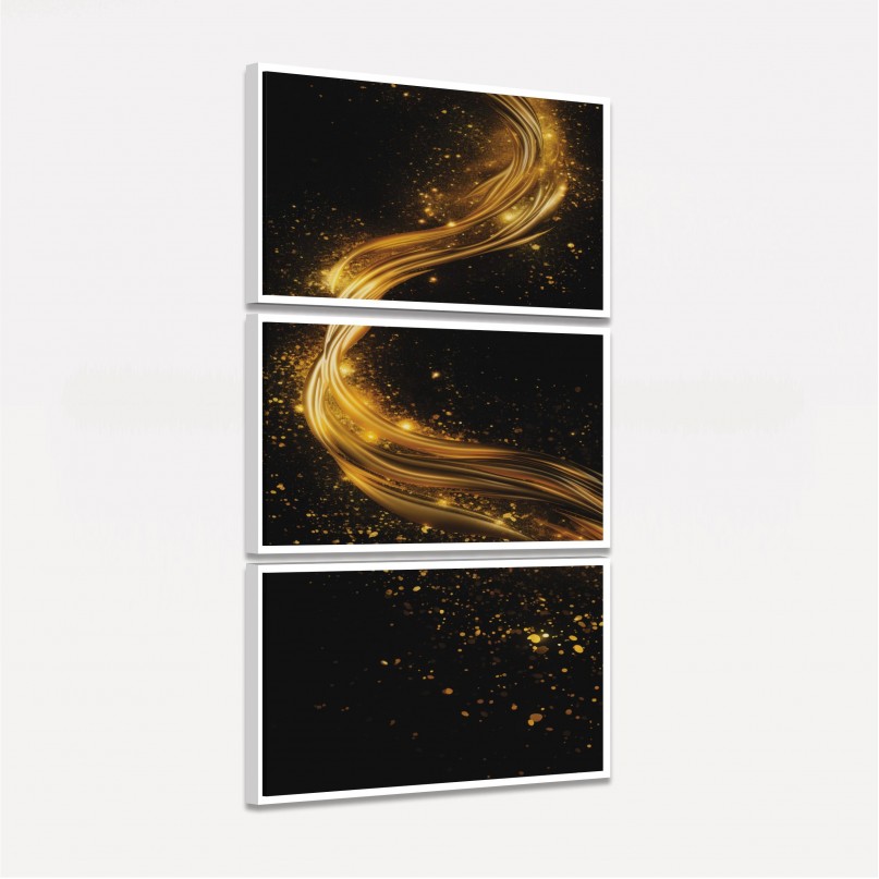 Quadro Trio Waves Golden