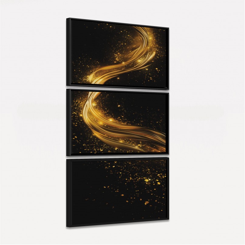 Quadro Trio Waves Golden