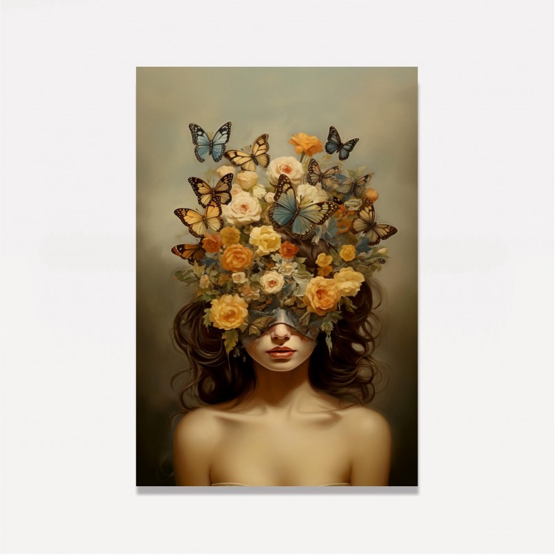 Quadro Decorativo Mulher e Elegância Alada