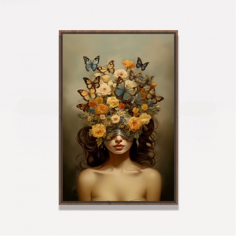 Quadro Decorativo Mulher e Elegância Alada