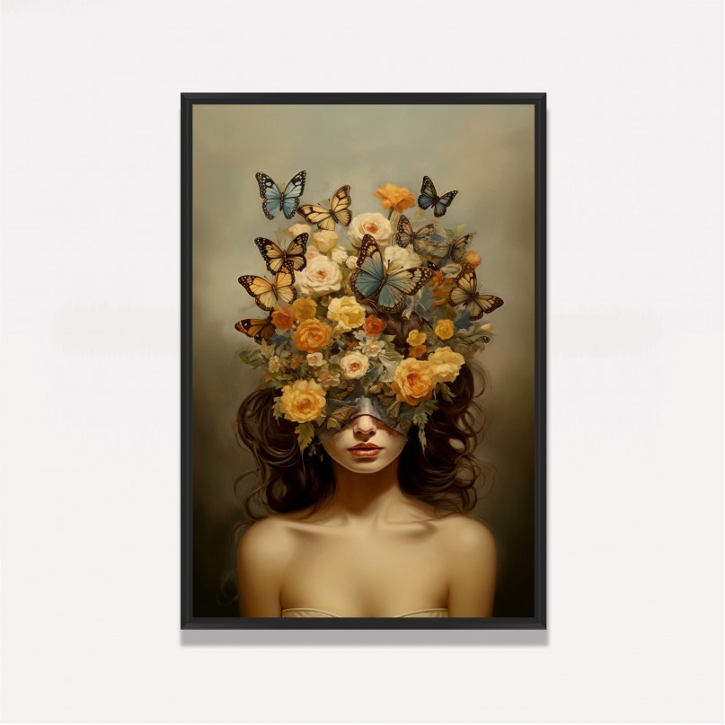 Quadro Decorativo Mulher e Elegância Alada