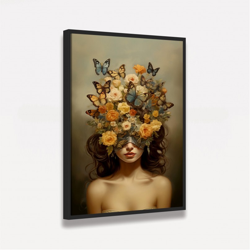 Quadro Decorativo Mulher e Elegância Alada