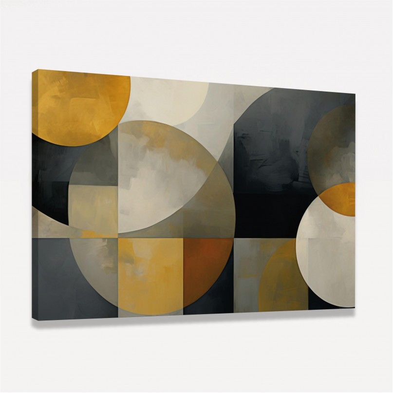 Quadro Decorativo Abstrato Pinceladas em Formas 