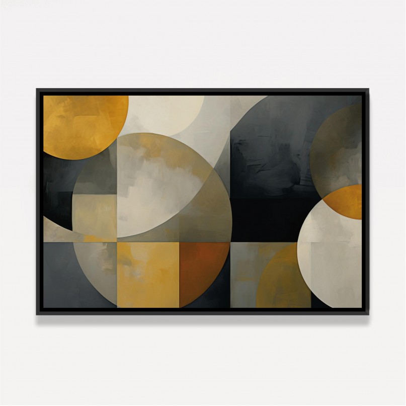 Quadro Decorativo Abstrato Pinceladas em Formas 