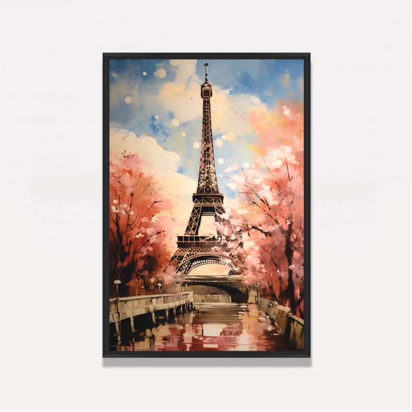 Quadro Torre Eiffel - França Impressionismo Pinceladas Soltas  