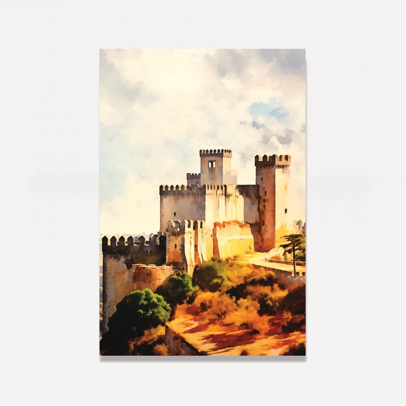 Quadro Castelo de Óbidos - Portugal Impressionismo Cores Vibrantes