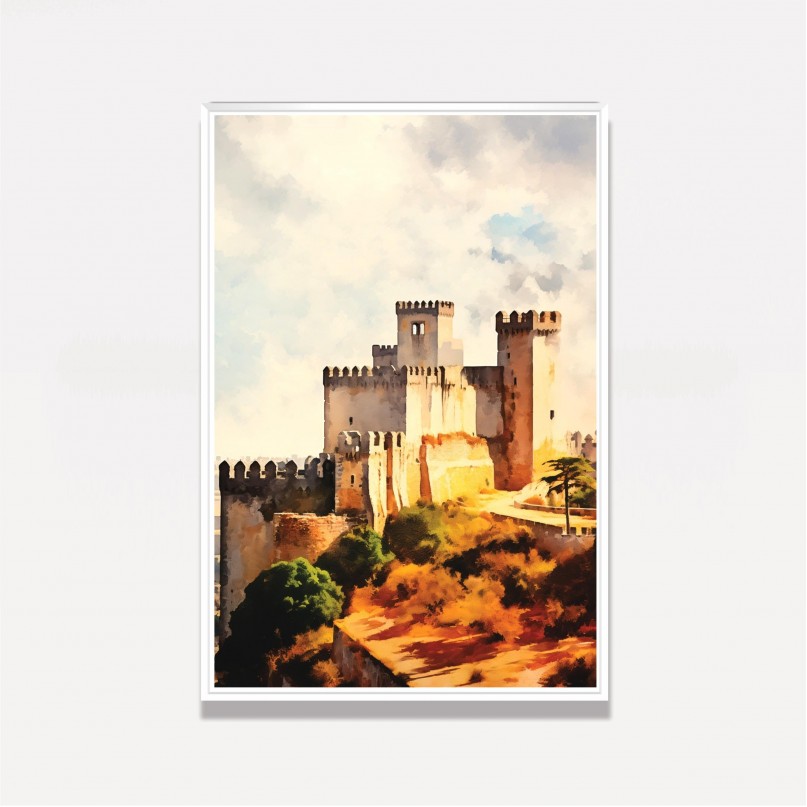 Quadro Castelo de Óbidos - Portugal Impressionismo Cores Vibrantes