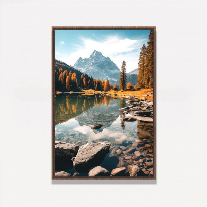 Quadro Paisagem Lago Cena Lacustre Ensolarada