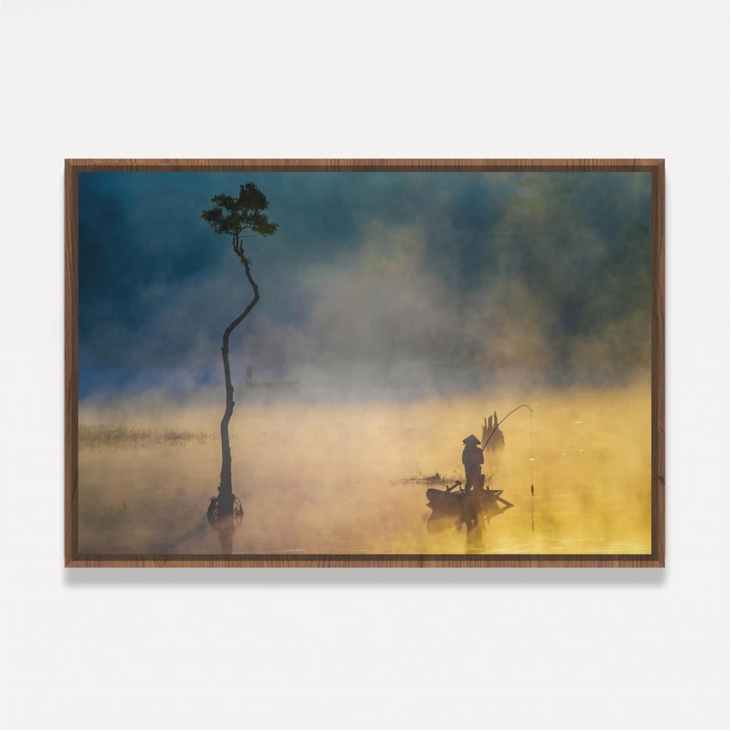 Quadro Pesca Em Meio à Névoa