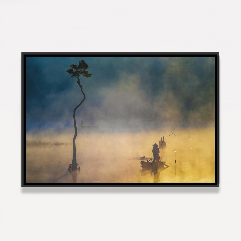 Quadro Pesca Em Meio à Névoa