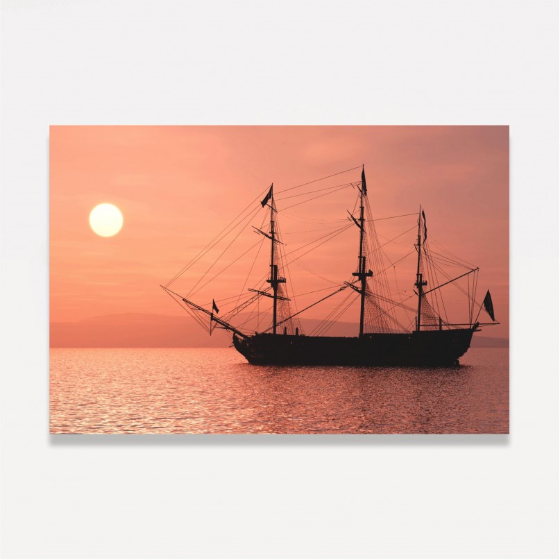 Quadro Barco Sol e Mar
