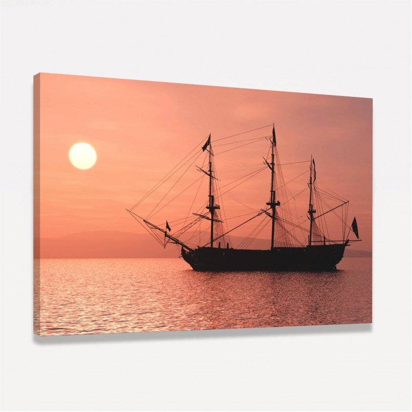 Quadro Barco Sol e Mar