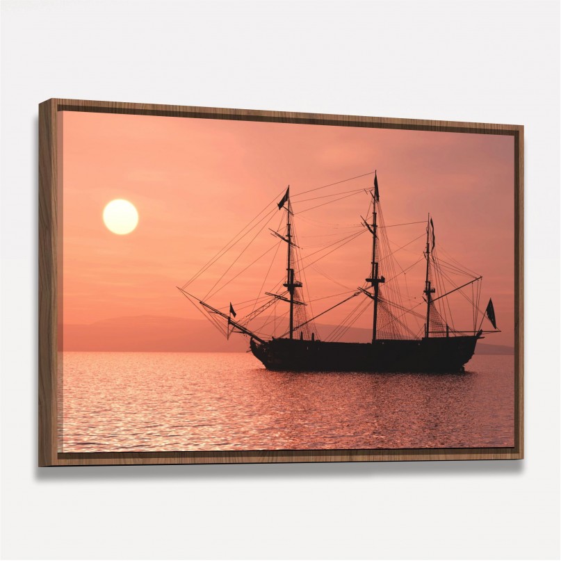 Quadro Barco Sol e Mar