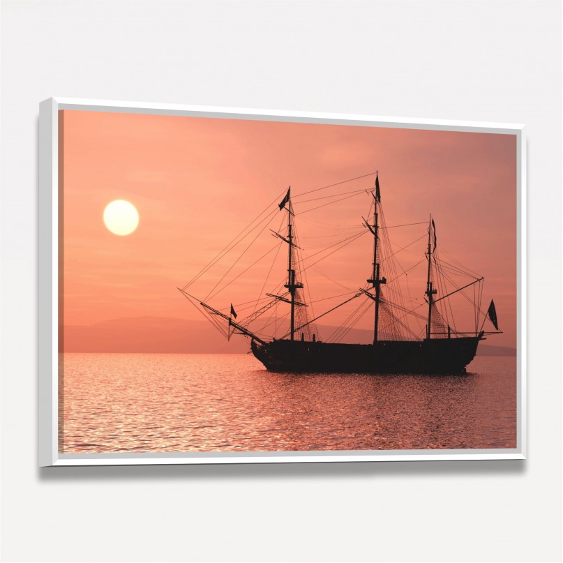 Quadro Barco Sol e Mar