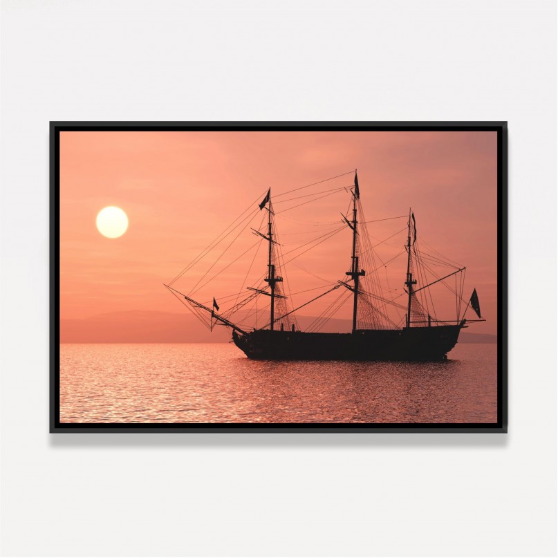Quadro Barco Sol e Mar