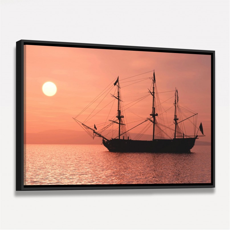 Quadro Barco Sol e Mar
