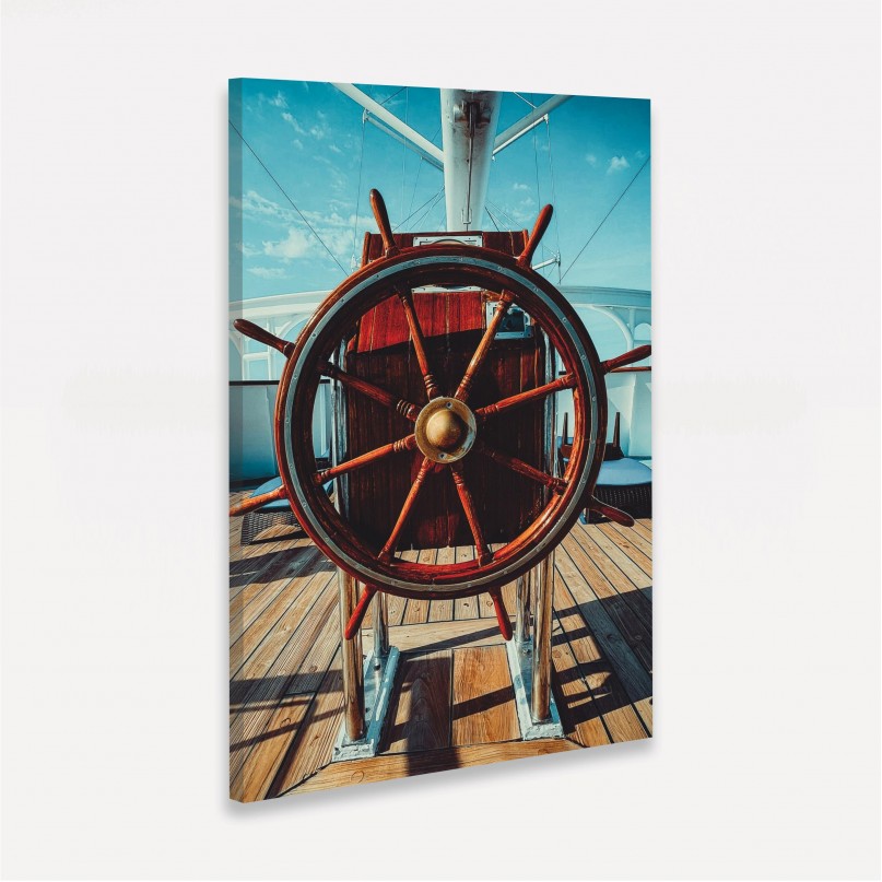 Quadro decorativo Leme de Barco a Luz do Sol