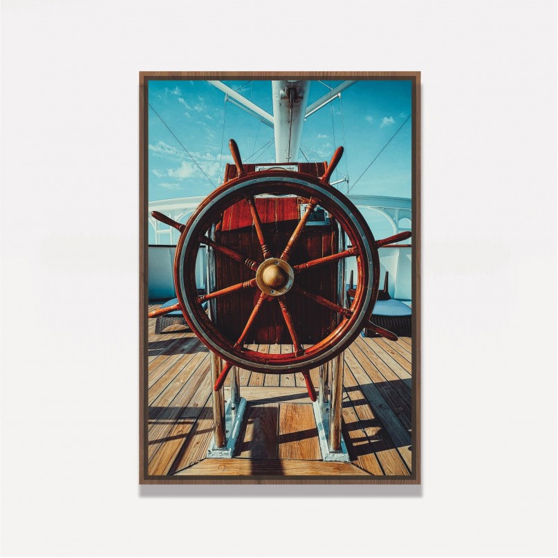 Quadro decorativo Leme de Barco a Luz do Sol