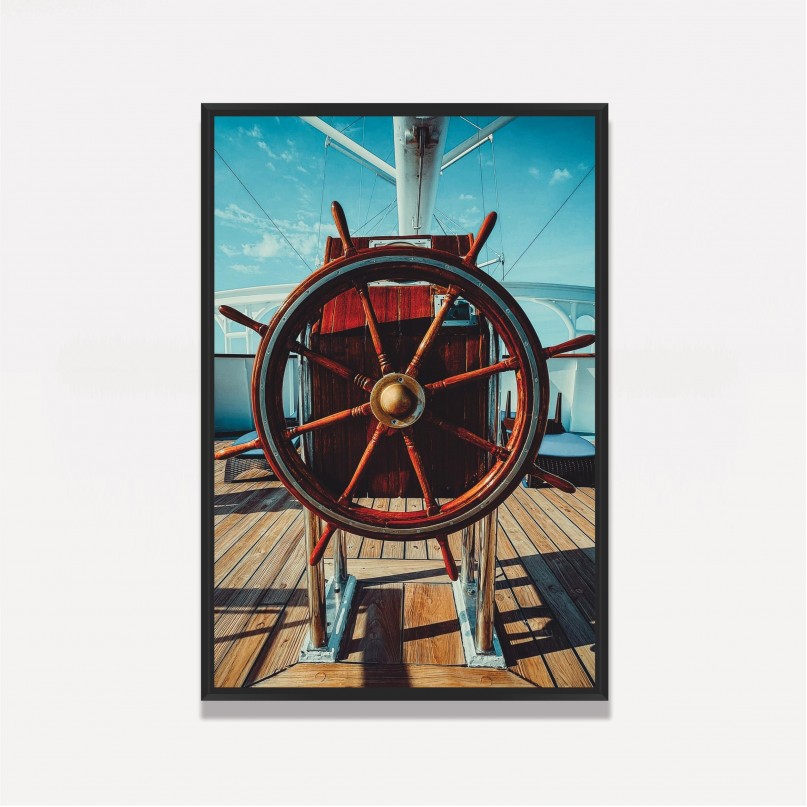 Quadro decorativo Leme de Barco a Luz do Sol