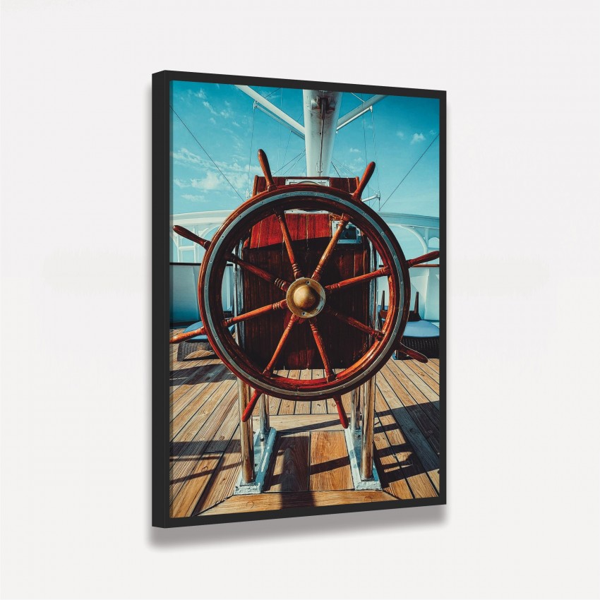 Quadro decorativo Leme de Barco a Luz do Sol