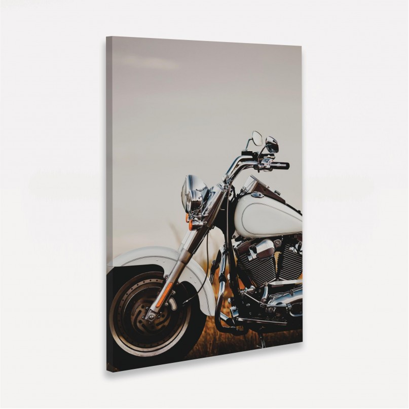 Quadro Moto Retro do Roadster Branca