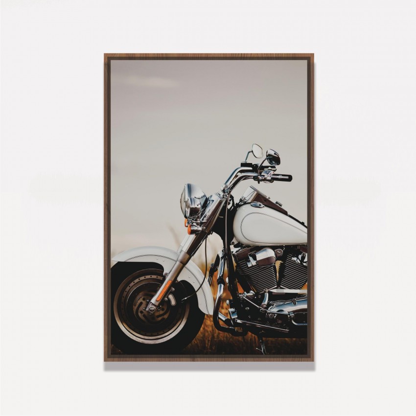 Quadro Moto Retro do Roadster Branca