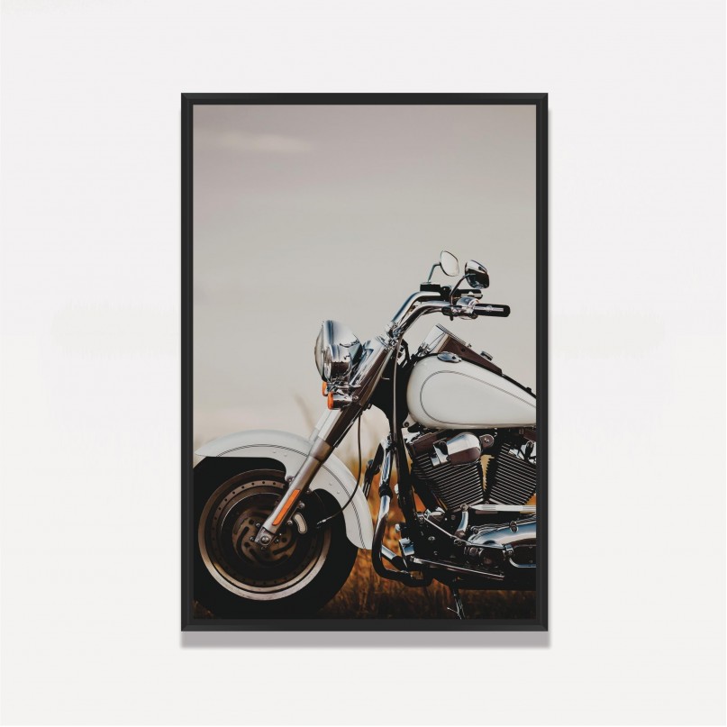 Quadro Moto Retro do Roadster Branca