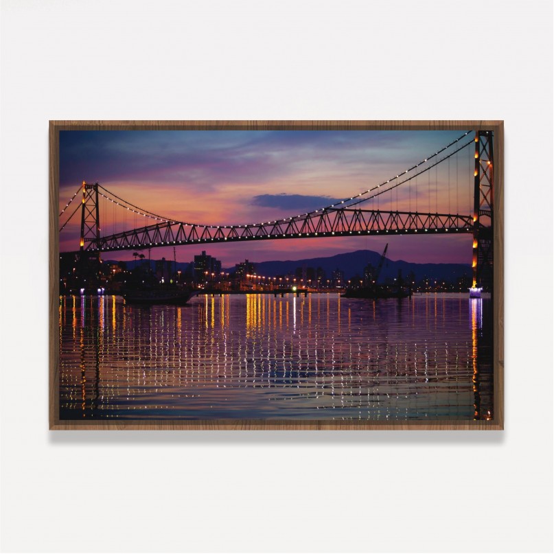 Quadro Noite Iluminação Ponte Hercílio Luz - Florianópolis