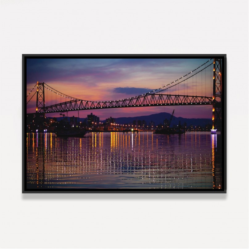 Quadro Noite Iluminação Ponte Hercílio Luz - Florianópolis
