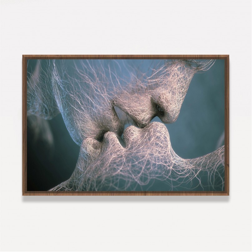 Quadro Casal Raízes do Amor Beijo