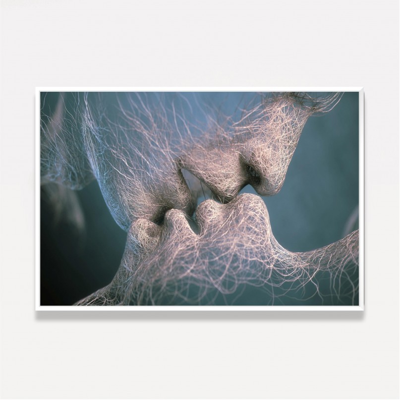 Quadro Casal Raízes do Amor Beijo
