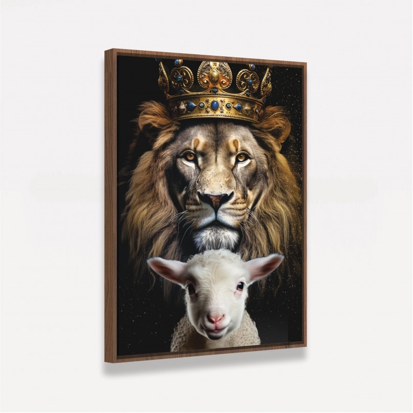 Quadro Leão de Judá Rei e Cordeiro