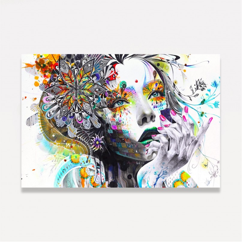 Quadro Mulher Abstrata Artístico - Colorful