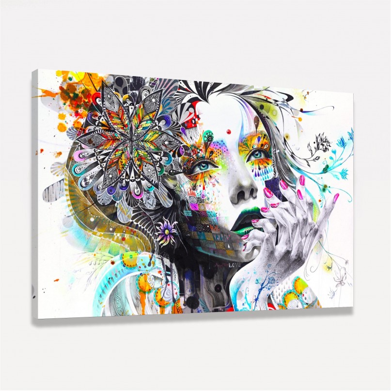 Quadro Mulher Abstrata Artístico - Colorful
