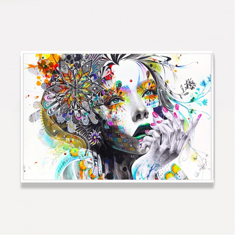 Quadro Mulher Abstrata Artístico - Colorful