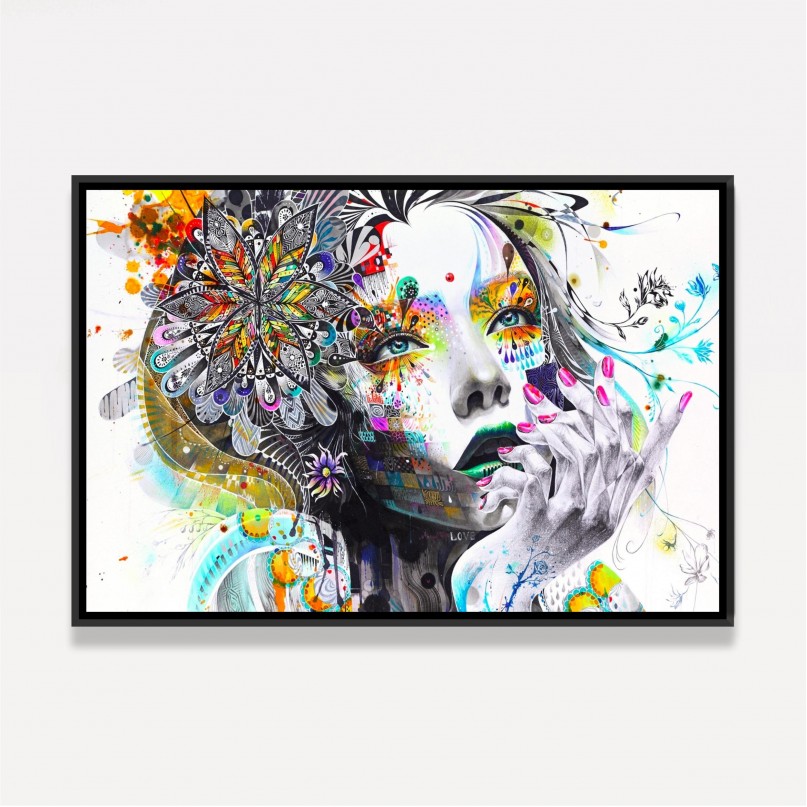 Quadro Mulher Abstrata Artístico - Colorful