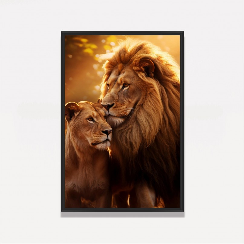 Quadro Leões Cumplicidade Felina