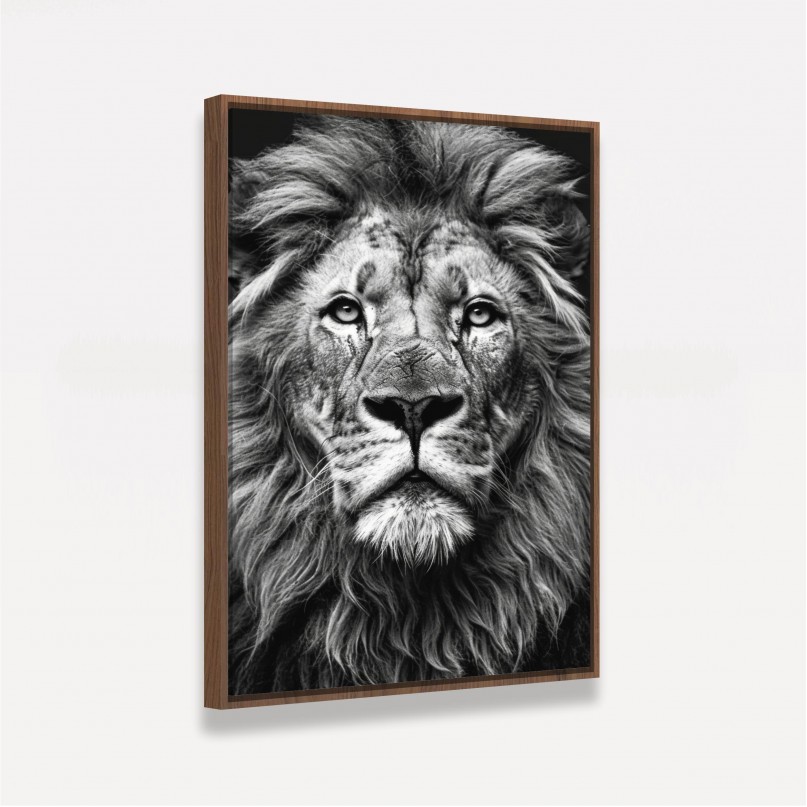 Quadro Leão Majestoso All Black