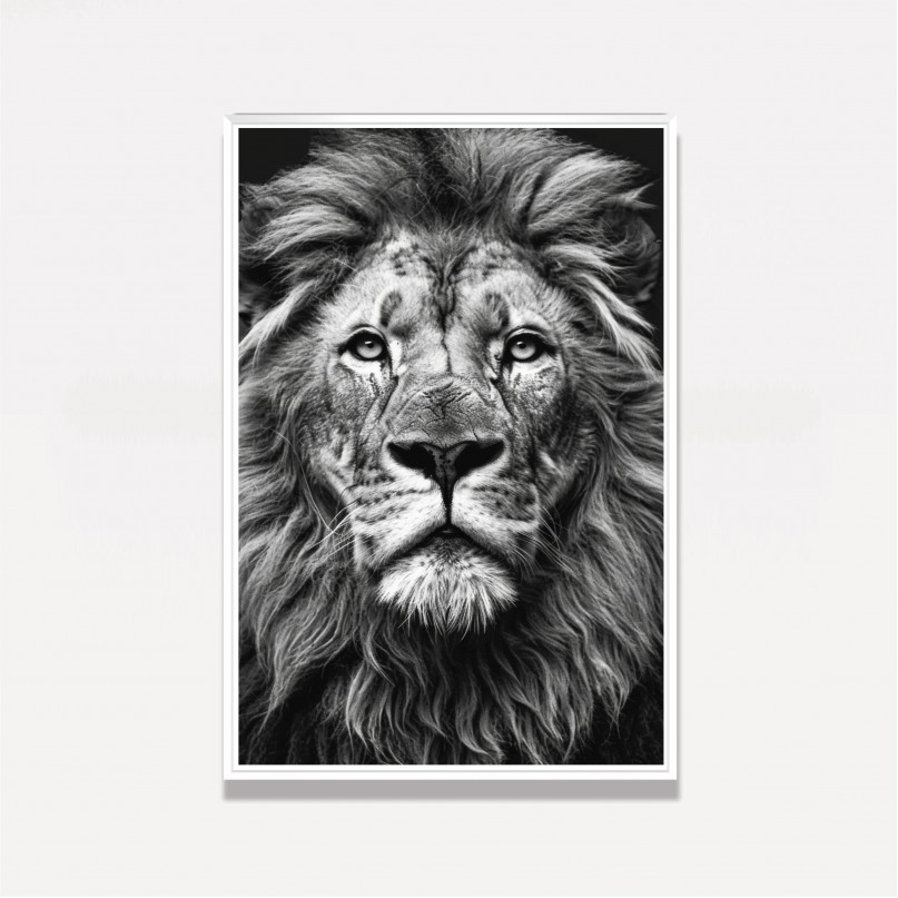 Quadro Leão Majestoso All Black