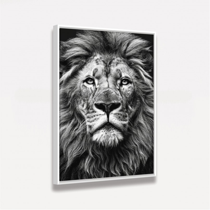 Quadro Leão Majestoso All Black