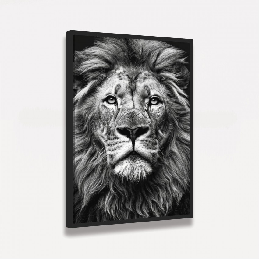 Quadro Leão Majestoso All Black