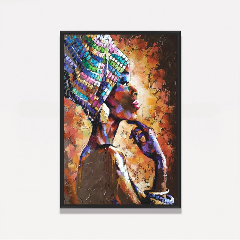 Quadro Mulher Negra Artístico decorativo Arte Abstrata