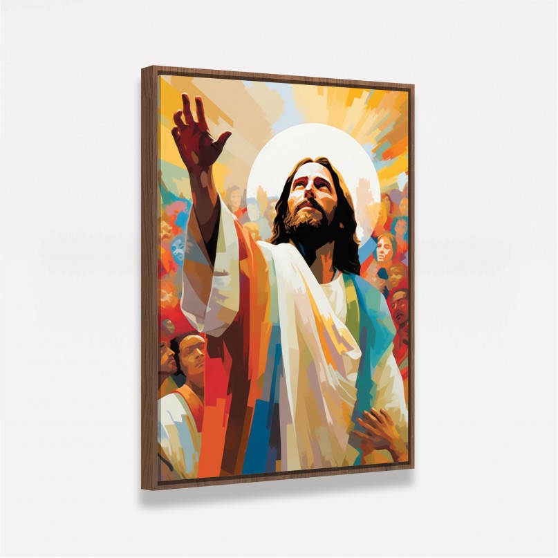 Quadro Jesus Estilo Pintura Abençoando Multidão