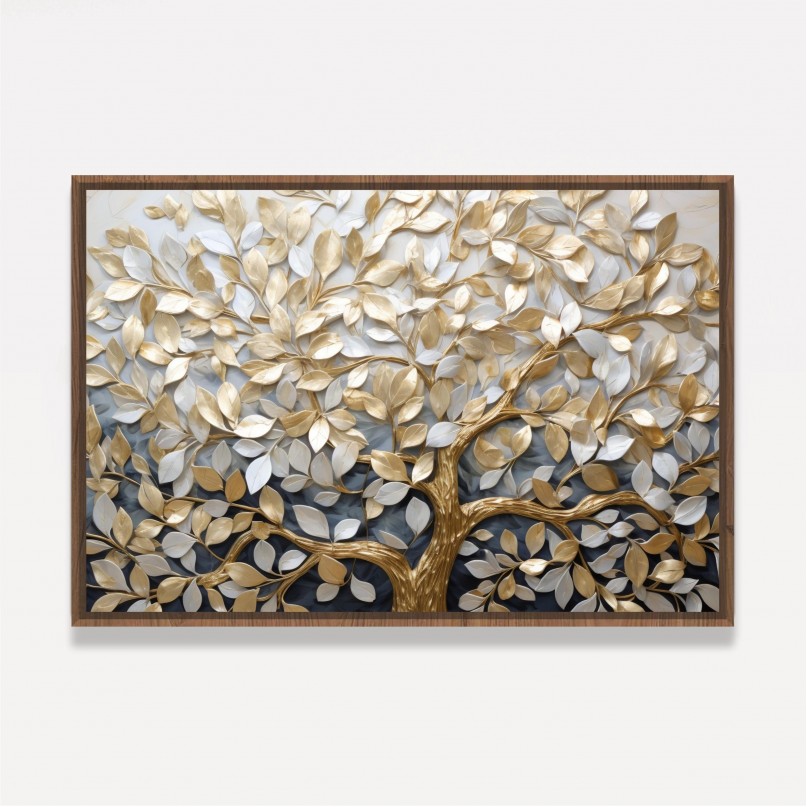 Quadro Árvore da Vida Folhas em Arte