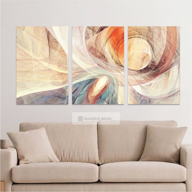 Quadro decorativo Abstrato Yin Yang Curvas Digital