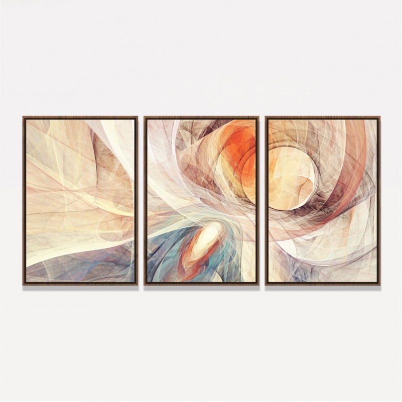 Quadro decorativo Abstrato Yin Yang Curvas Digital