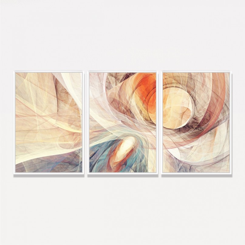 Quadro decorativo Abstrato Yin Yang Curvas Digital